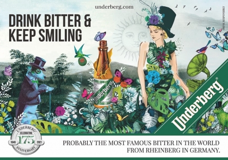 Underberg gönnt sich ein neues Design und eine neue Kampagne - Underberg "entführt" in eine farbenfrohe, beschwingte Phantasie-Welt - Abb.: Design for Business
